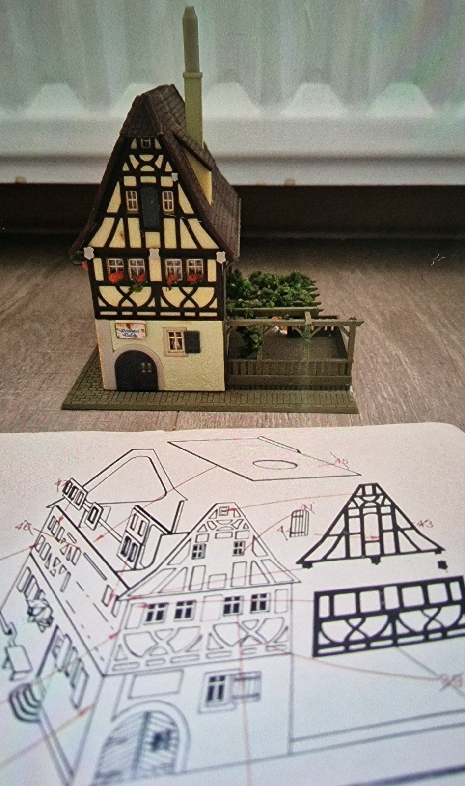 FALLER HO B - 933 WIJNHUIS MET TERRAS, Ophalen of Verzenden, Gelijkstroom of Wisselstroom, Brug, Tunnel of Gebouw, Overige merken