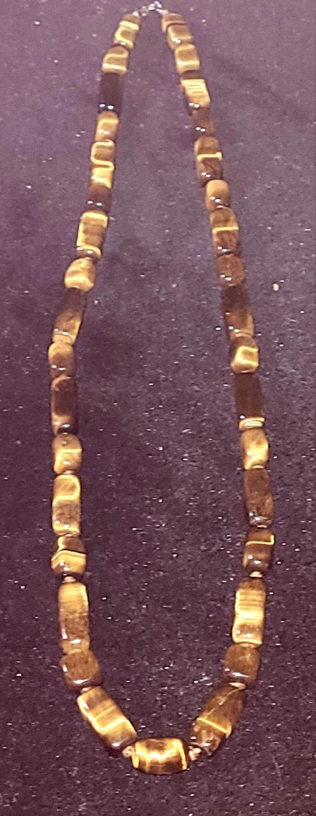 Mooi collier met verschillende formaten tijgeroog kralen, Sieraden, Tassen en Uiterlijk, Kettingen, Gebruikt, Bruin, Verzenden