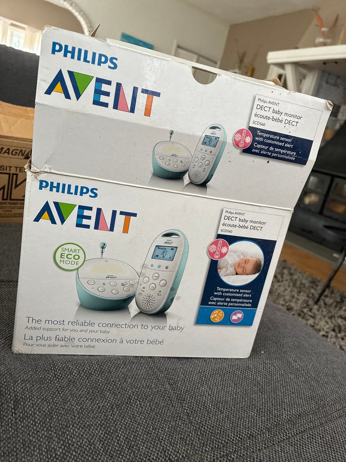 Philips Avent Dect Babyfoon SCD580/00 met temperatuursensor, Kinderen en Baby's, Babyfoons, Ophalen, Gebruikt, 250 meter of meer