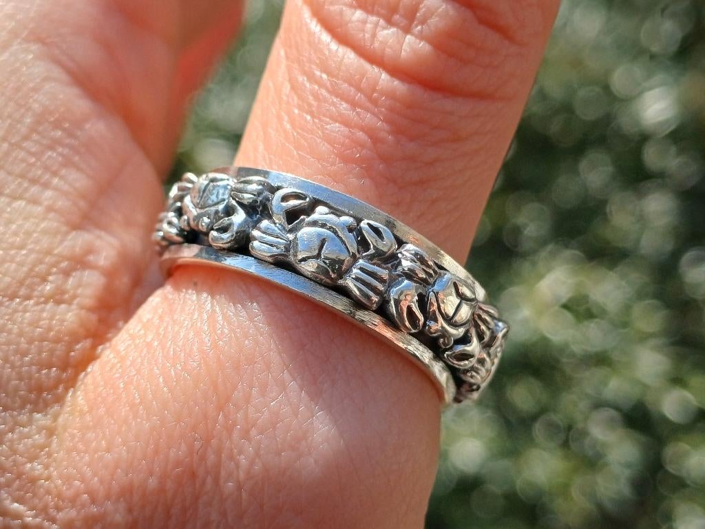 Vanoli 925 zilver krabben spinner spinning ring maat 21,5, Sieraden, Tassen en Uiterlijk, Ringen, Vanoli, 20 of groter, Amsterdam