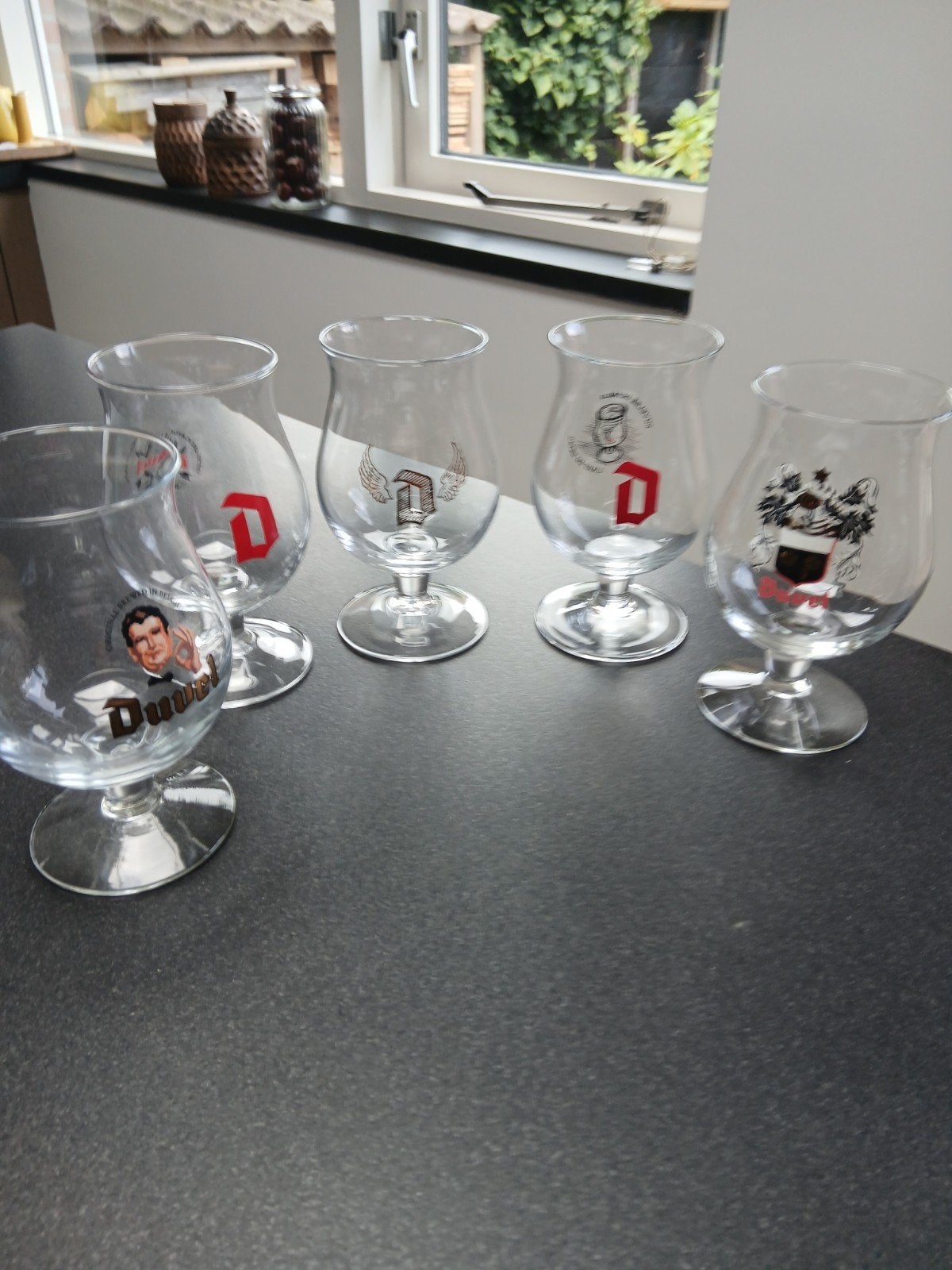 5 mooie Duvelglazen, Verzamelen, Ophalen of Verzenden, Zo goed als nieuw, Glas of Glazen, Duvel