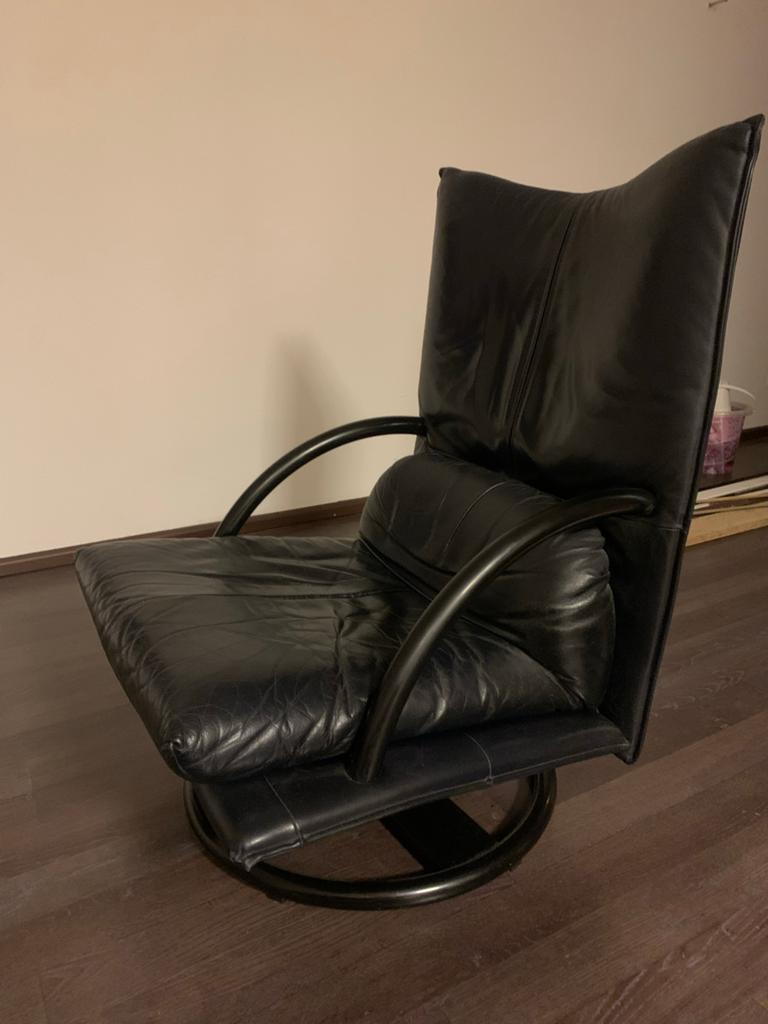 Officiële Rolf Benz design fauteuil, Ophalen, Gebruikt, Leer, 75 tot 100 cm
