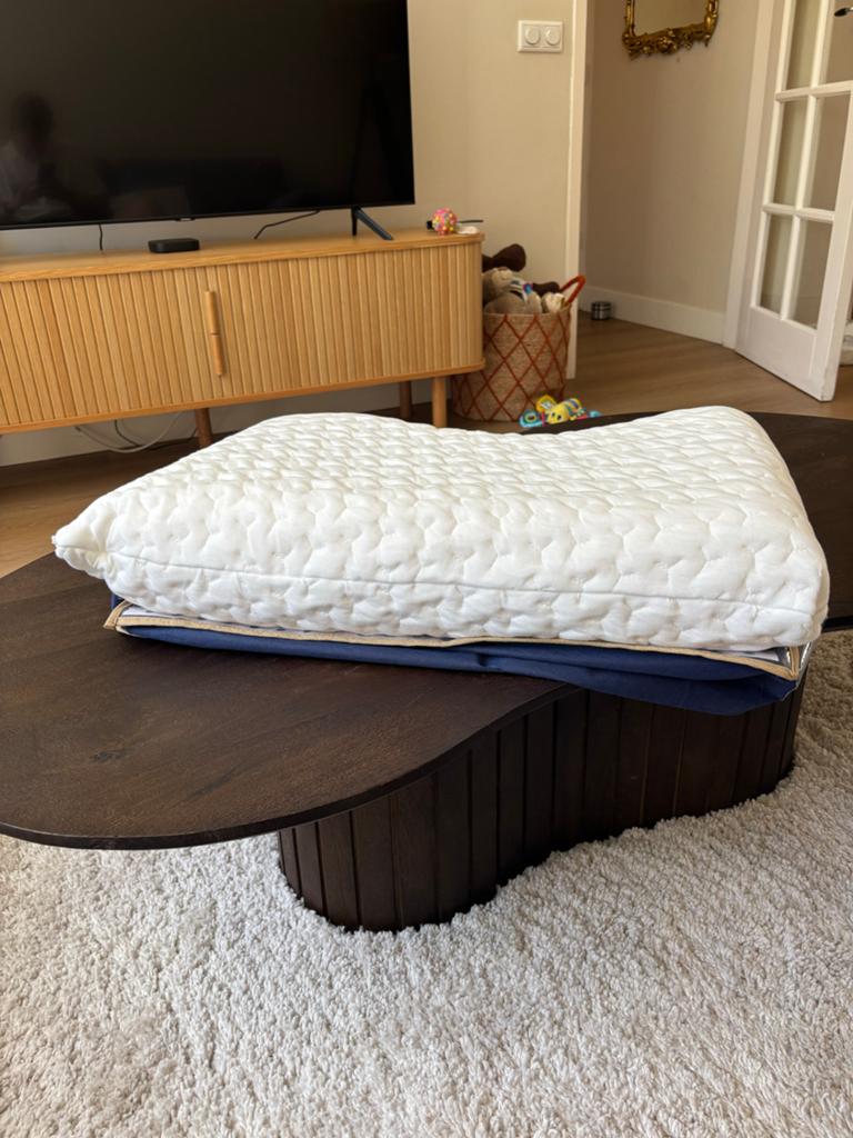 2x Mahoton kussen Sensory 12 & 9 cm + Egyptische Katoenen Sl, Huis en Inrichting, Slaapkamer | Beddengoed, Verzenden, Wit, Kussen