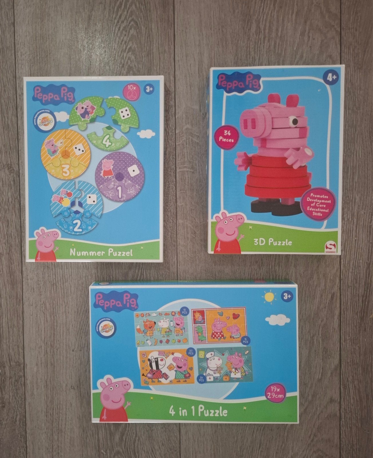 peppa pig puzzeltjes 3x  nieuw, Ophalen of Verzenden, Nieuw