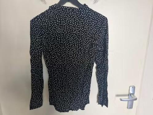 Zwarte blouse met witte stippen Maat xs h, Costes, Zwart, Onbekend, Ophalen of Verzenden