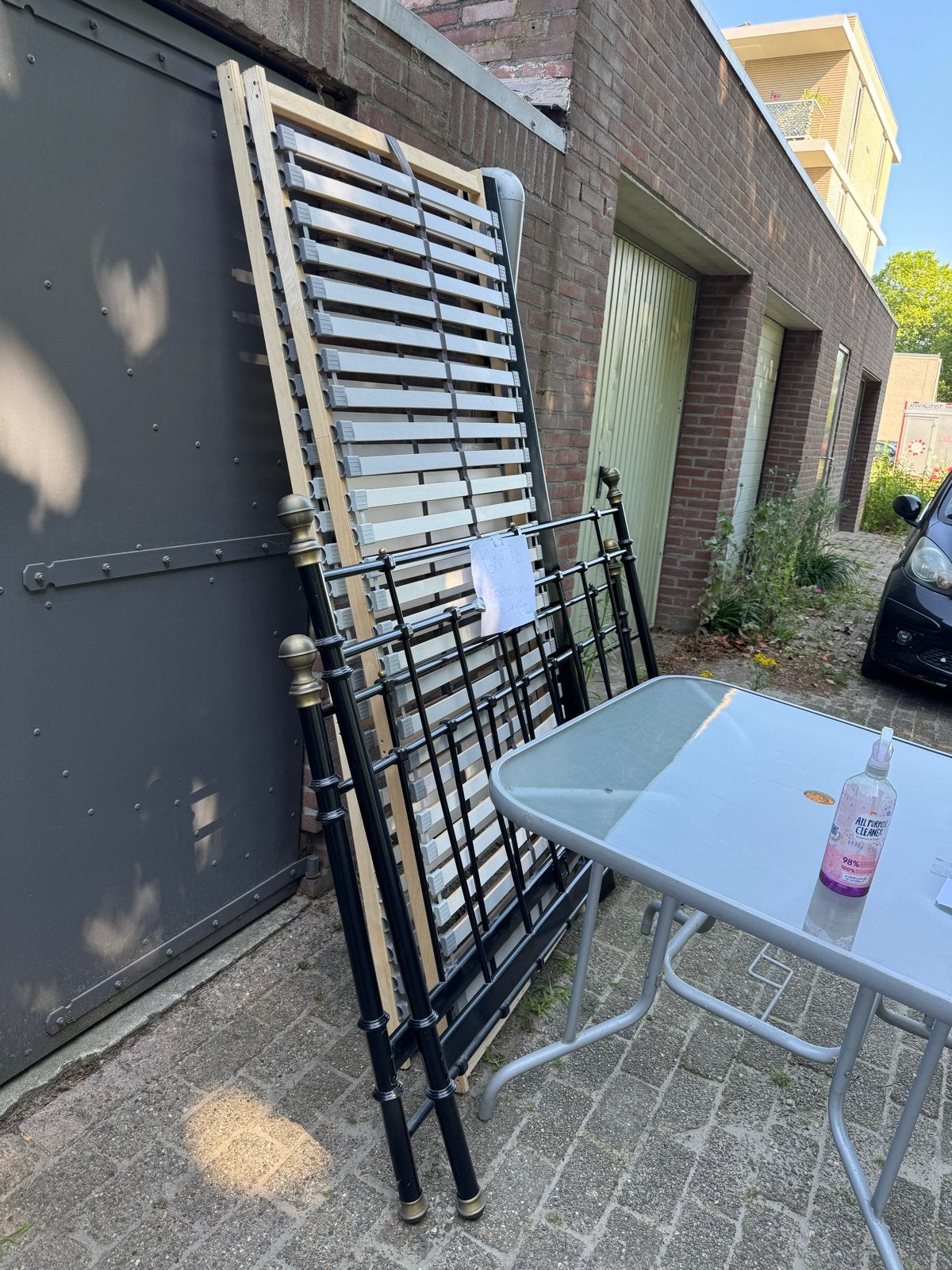 Gratis bed 160x200, Huis en Inrichting, Ophalen, Gebruikt, Zwart, Tweepersoons