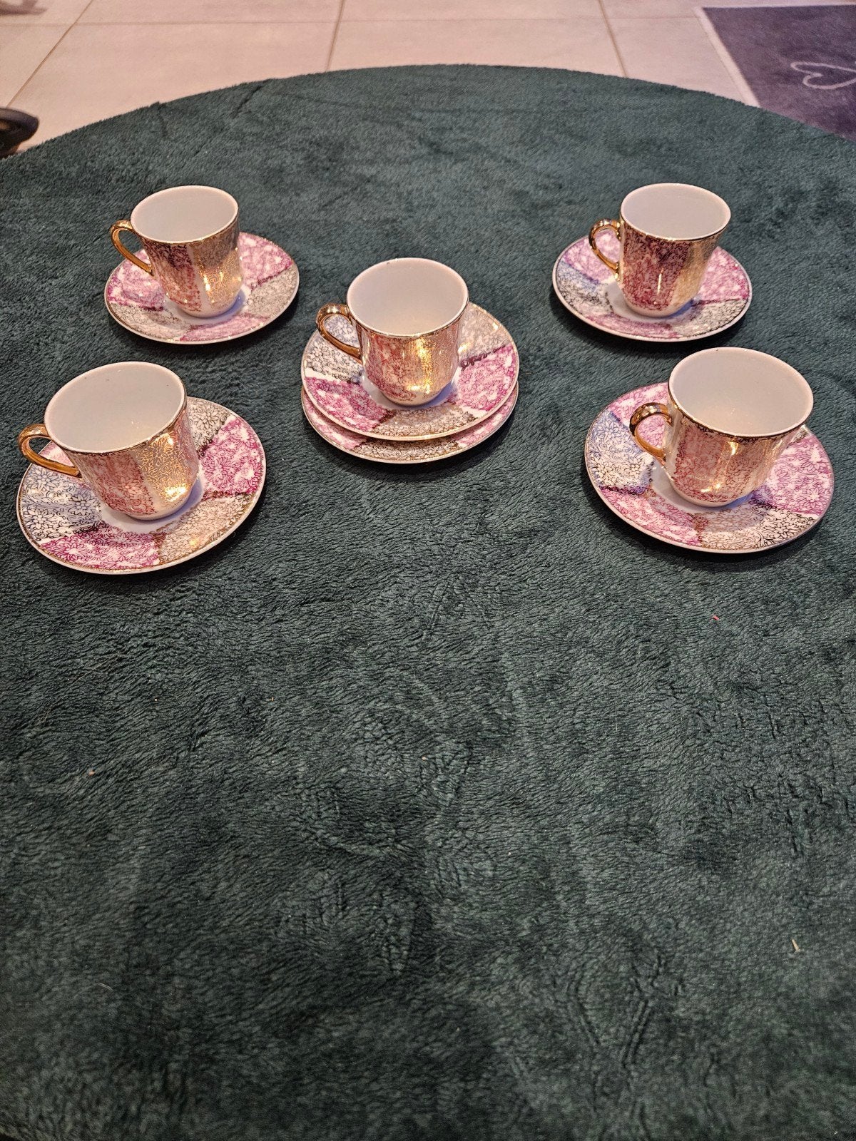 Set van 5 Japanse theekopjes met schotels, Ophalen of Verzenden