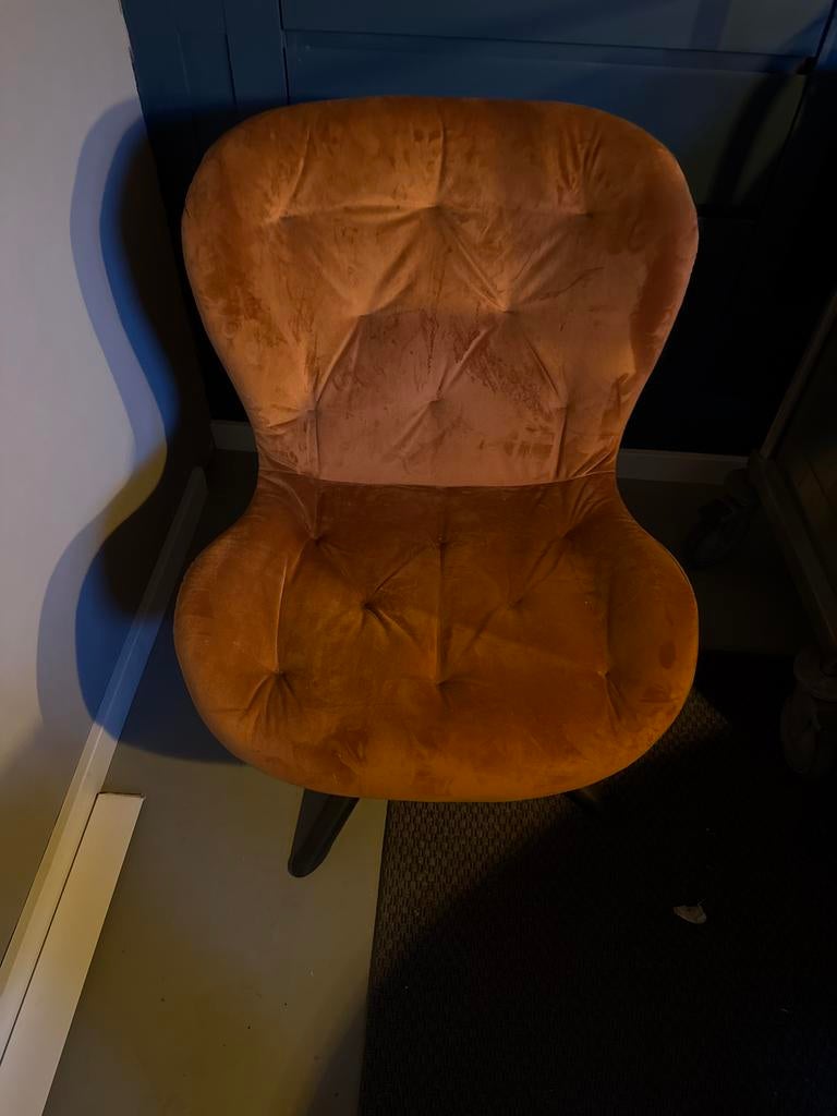 Comfortabele draai stoel - Oranje/Bruin, Ophalen, Gebruikt, Overige kleuren, Eén