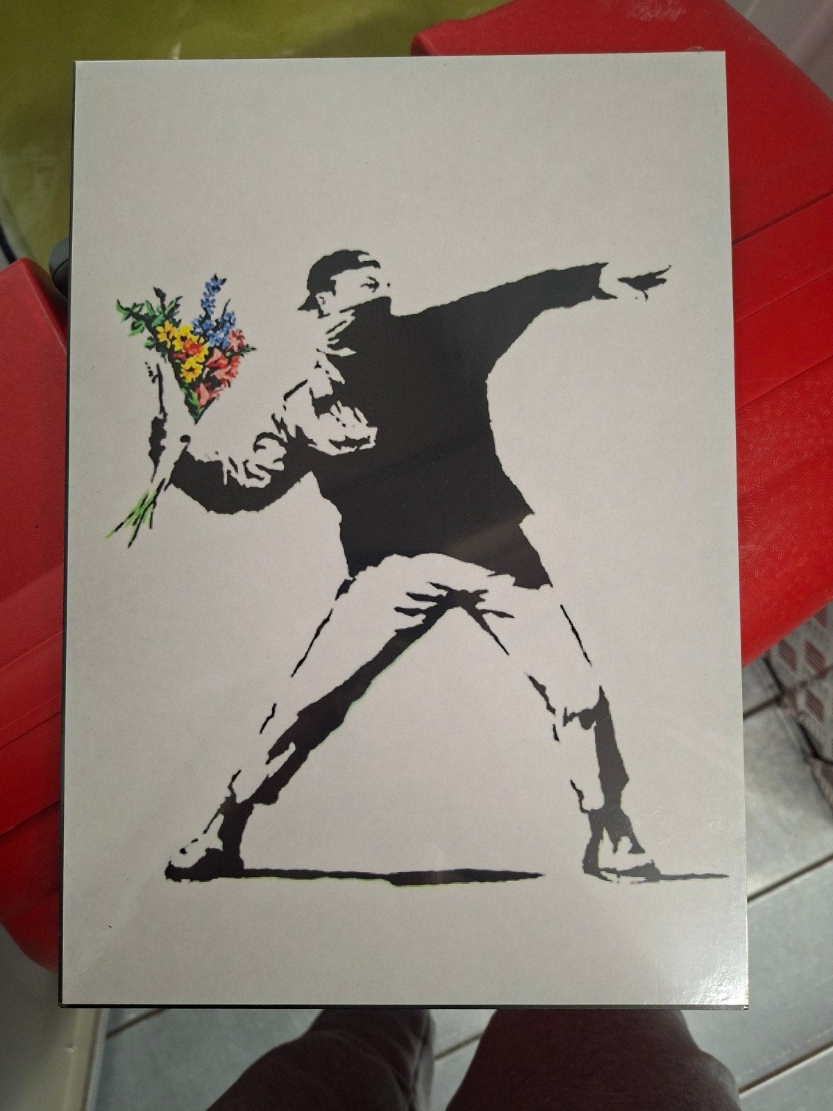 Banksy Flower Thrower Art Print op Multiplex, Ophalen of Verzenden