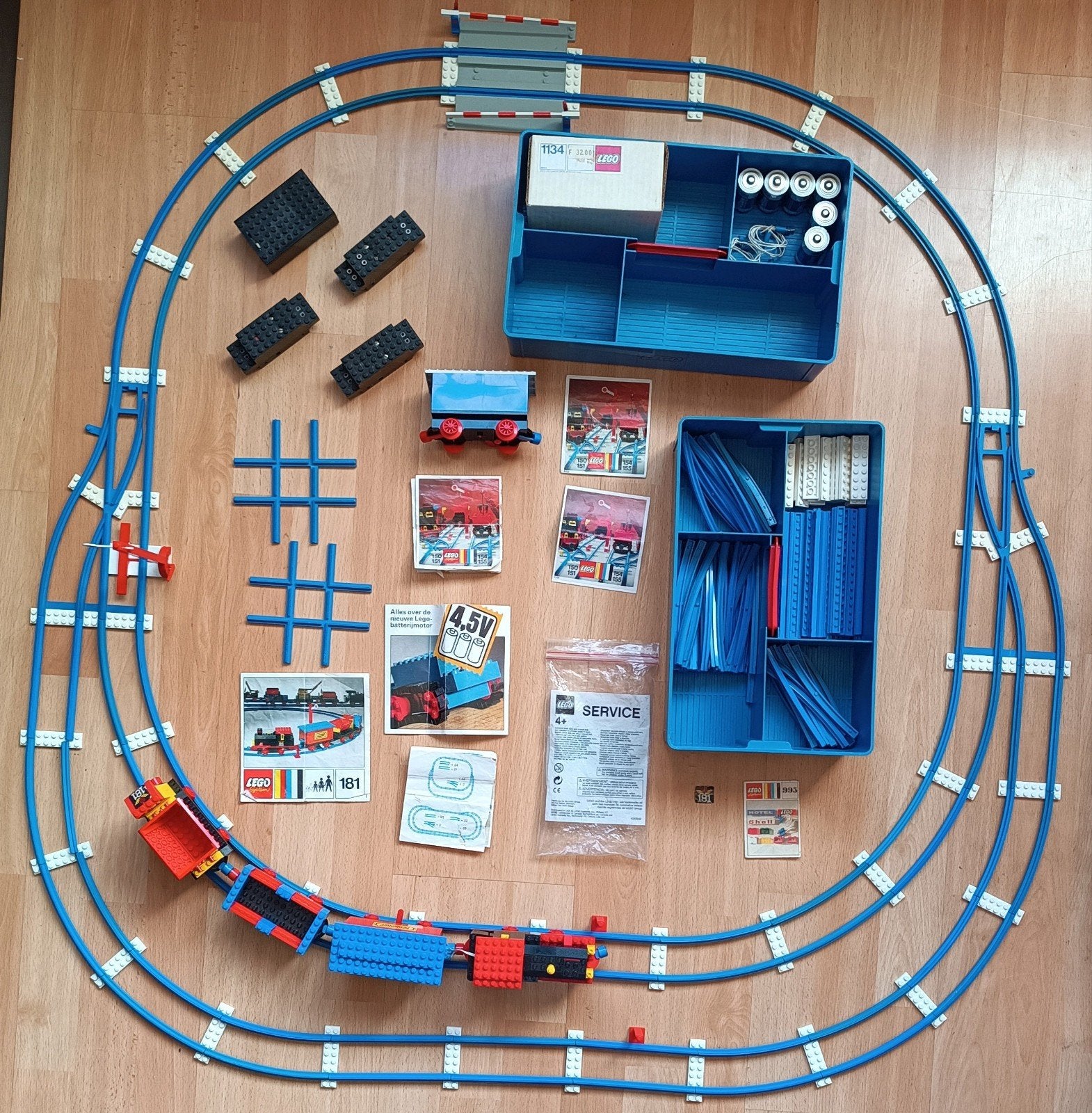 Vintage Lego Trein Set 181 uit 1972 met originele instructie, Gebruikt, Lego, Ophalen of Verzenden, LEGOLAND