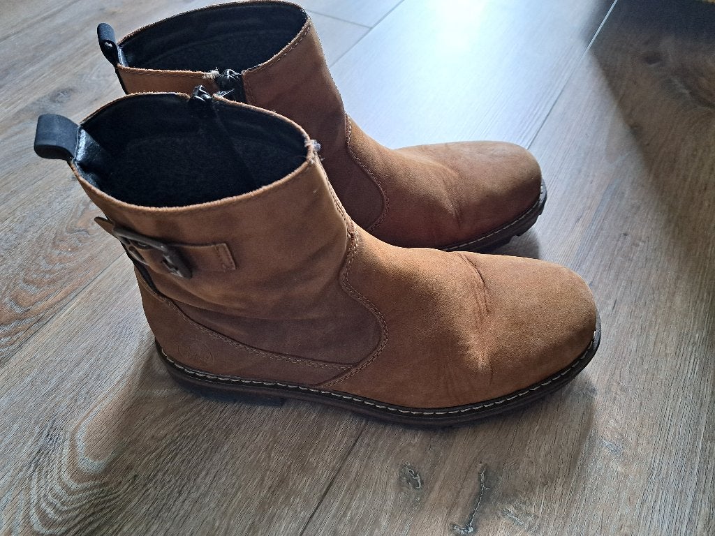 Prachtige herenschoenen met rits, maat 41, weinig gedragen, Ophalen, Bruin, Boots, Zo goed als nieuw