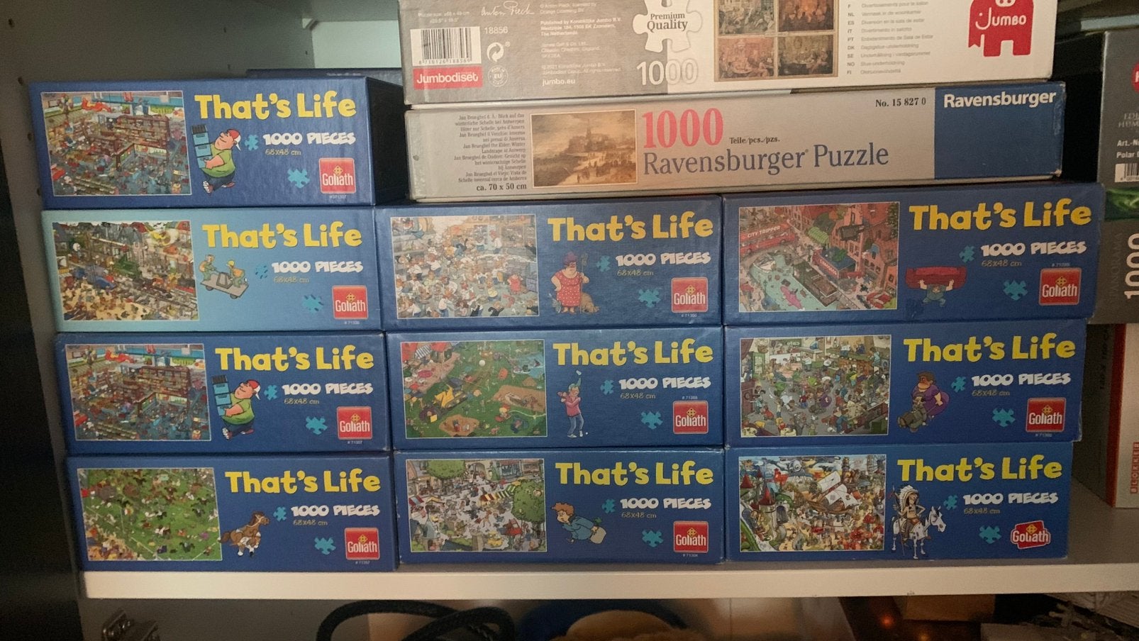 That’s Life  puzzels 1000 stukjes (9 puzzels), Ophalen, 500 t/m 1500 stukjes, Zo goed als nieuw, Legpuzzel