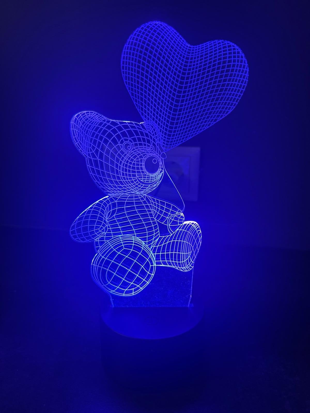 3D LED Nachtlampje Beer met Hart, Ophalen, Overige merken, Kunststof, Meerkleurig
