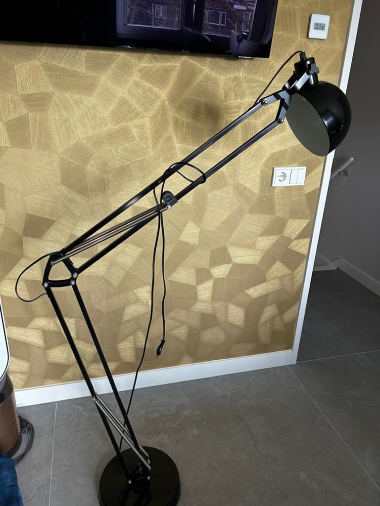 Ikea Forsa Staande Lamp Zwart - Verstelbaar en Functioneel, Ophalen, Zo goed als nieuw, Metaal, 150 tot 200 cm