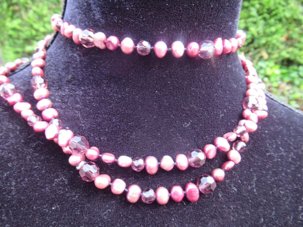 Ruwe PAREL ketting paarsgekleurd nieuw zie beschrijving € 15, Ophalen of Verzenden, Mineraal