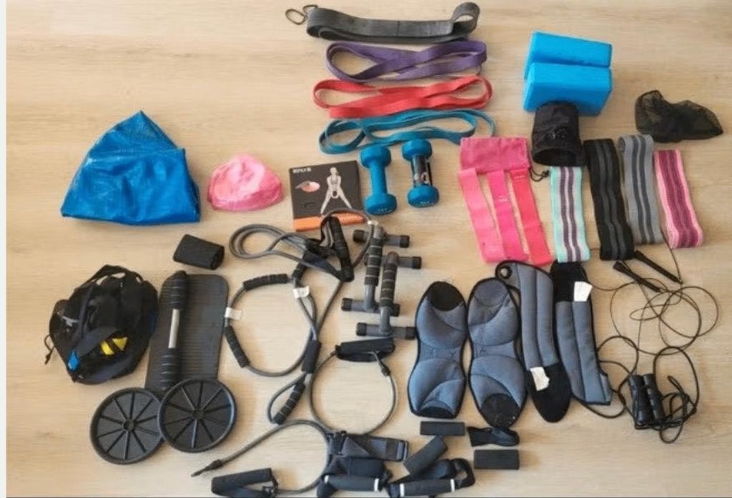 Complete home workout equipment set, Ophalen of Verzenden, Gebruikt, Krachtstation