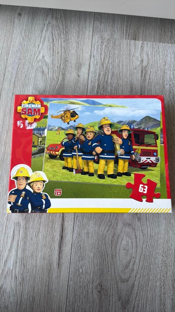 Brandweerman sam puzzel 63 stukjes, Ophalen of Verzenden, Meer dan 50 stukjes, Zo goed als nieuw