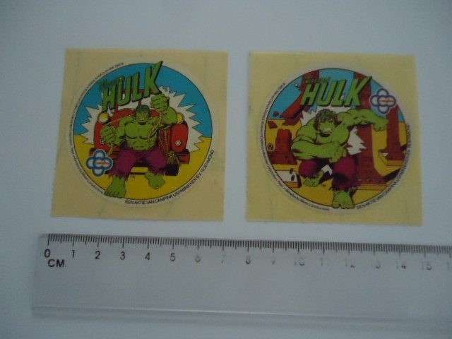 sticker 1982 HULKS strip cartoon Marvel comics campina ijs, Verzamelen, Ophalen of Verzenden, Zo goed als nieuw