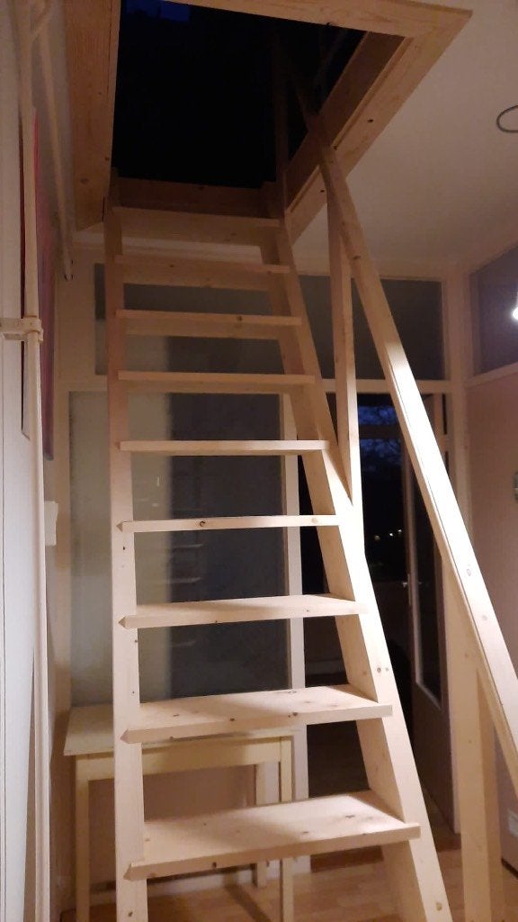 Stevige steektrap / molenaarstrap – 260 cm – houten trap, Ophalen of Verzenden, Nieuw, Trap, 2 tot 4 meter