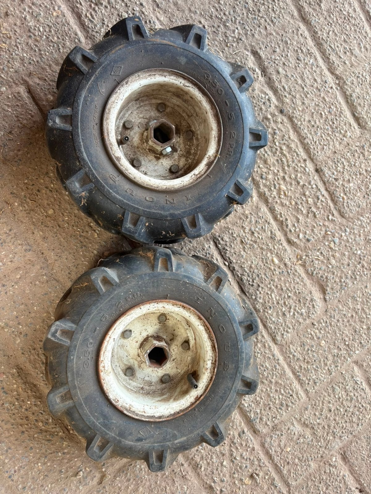 Set van 2 tractorbanden met velg - 3.50-5, Ophalen