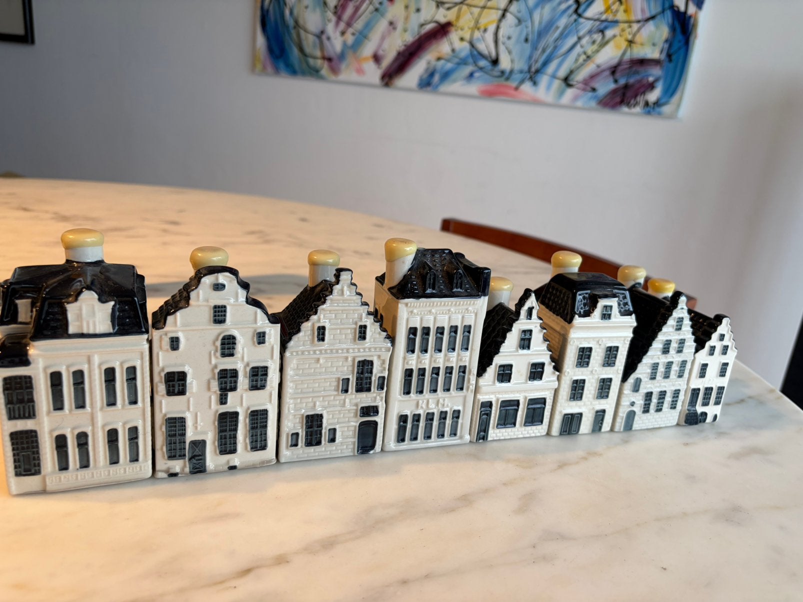 KLM Bols Huisjes verzameling – 8 stuks – Delfts Blauw – KLM, Verzamelen, Ophalen, Zo goed als nieuw
