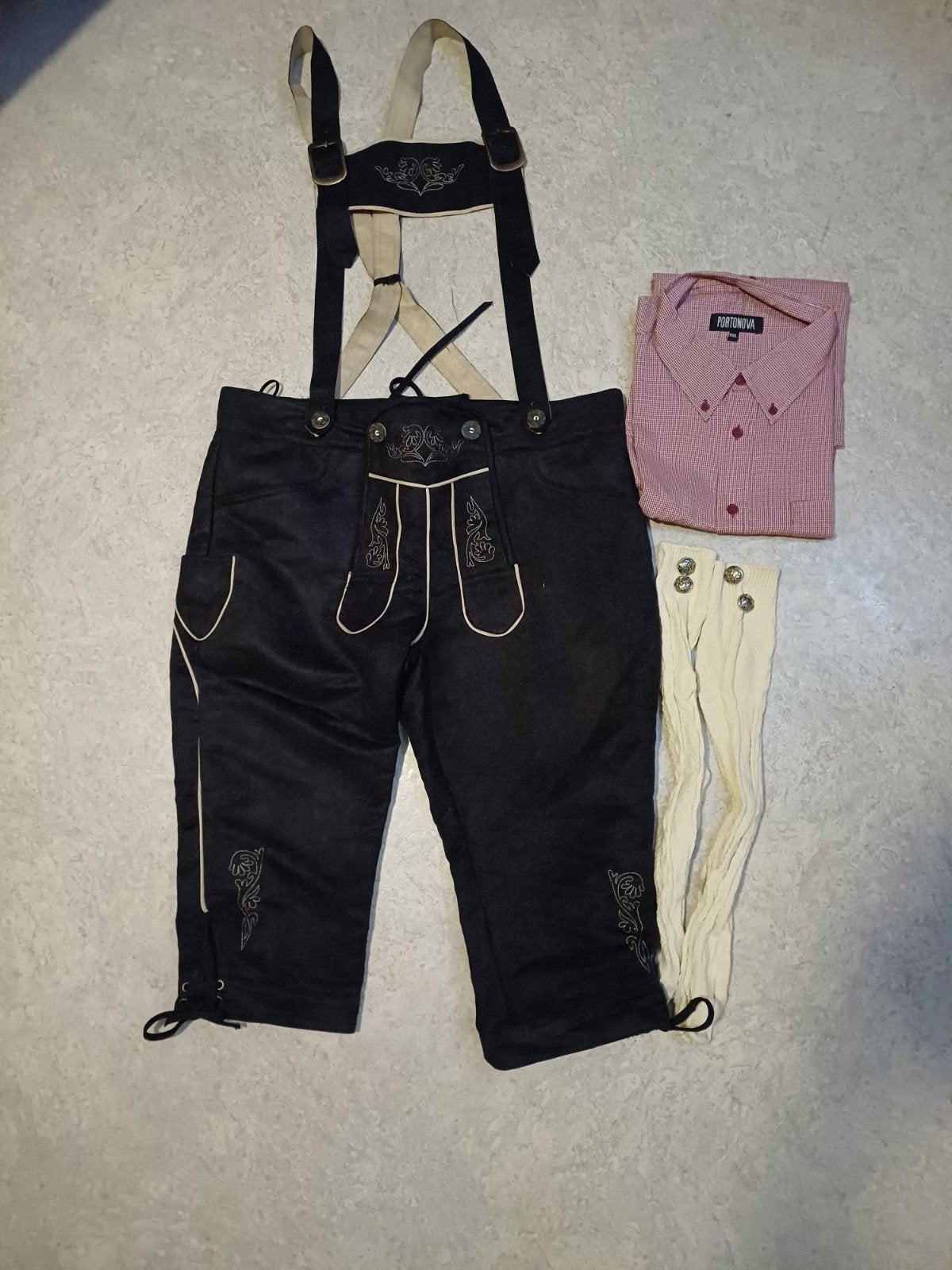 Oktoberfest Lederhose met Blouse en Sokken, Overige maten, Ophalen of Verzenden, Kleding, Overige thema's