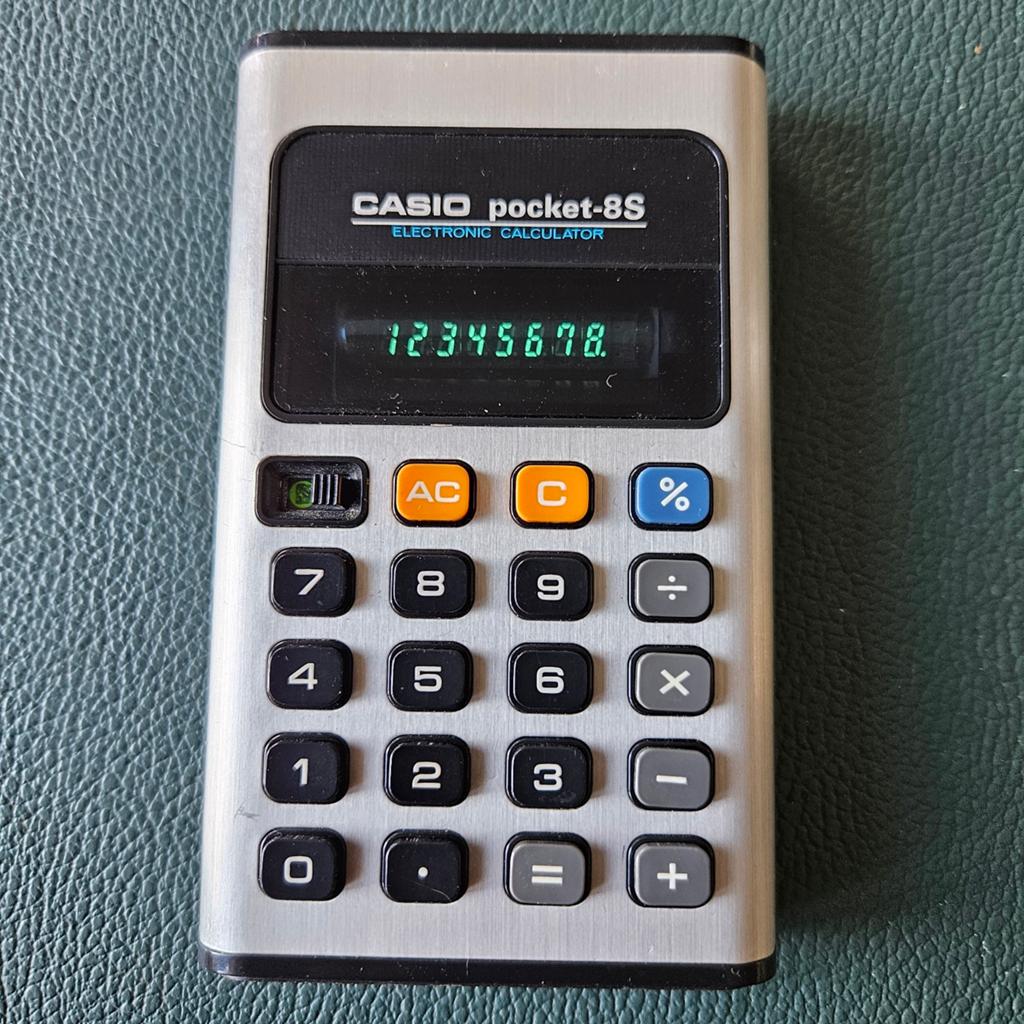 Vintage Casio Pocket 8S rekenmachine, Diversen, Rekenmachines, Ophalen of Verzenden, Gebruikt