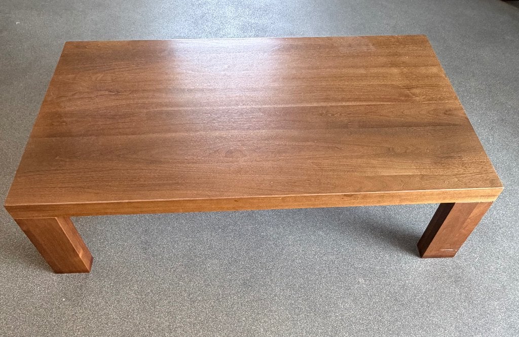 Notenhout salontafel, Ophalen, Gebruikt, 100 tot 150 cm, 50 tot 100 cm