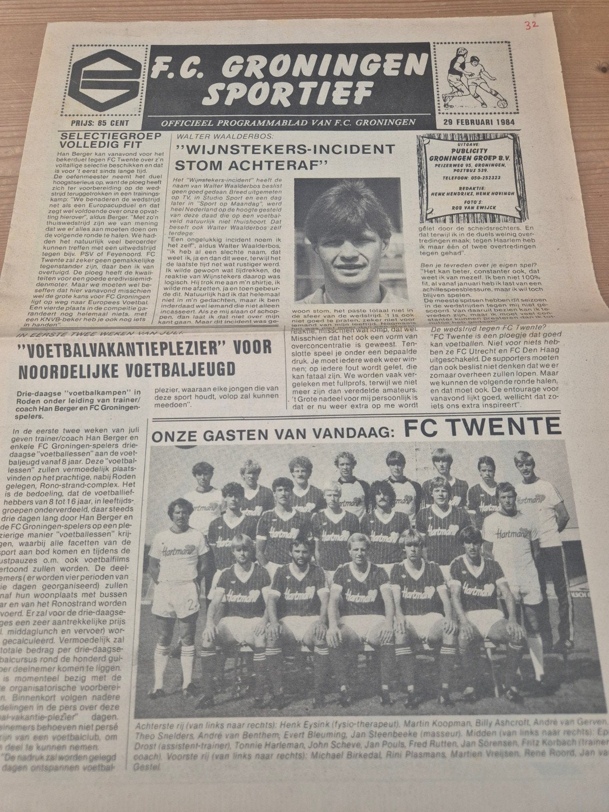 FC GRONINGEN  - FC TWENTE, Ophalen of Verzenden, F.C. Twente