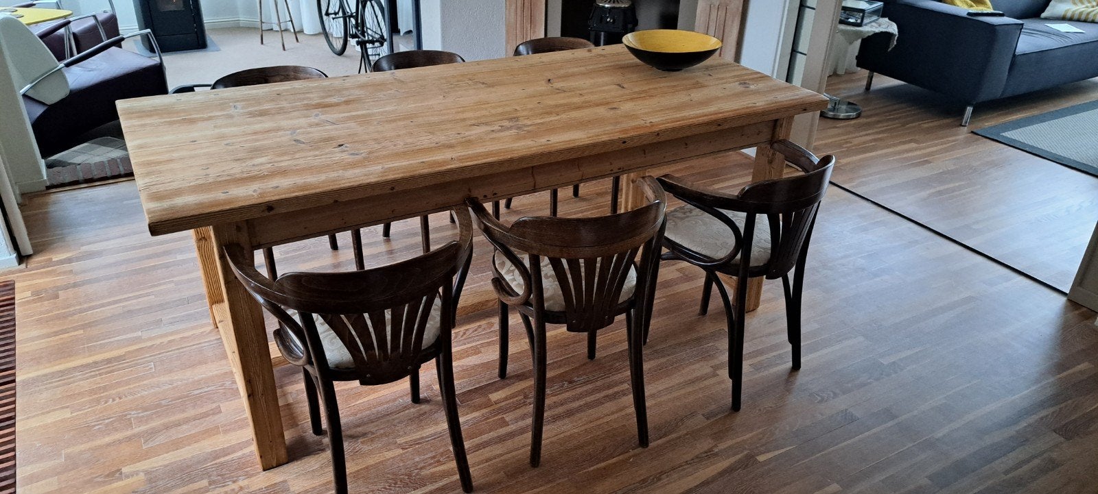 Robuuste eettafel, Huis en Inrichting, Tafels | Eettafels, Ophalen, Rechthoekig, 200 cm of meer, 50 tot 100 cm