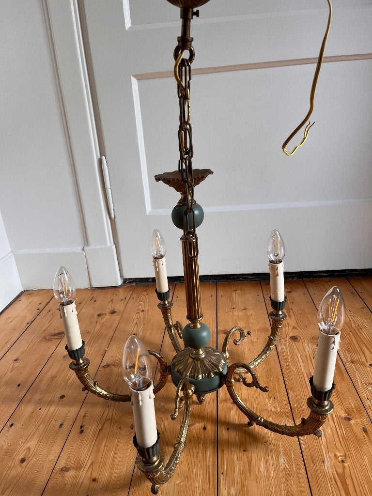 Kroonluchter vintage, Huis en Inrichting, Lampen | Kroonluchters, Ophalen, Gebruikt, Metaal, Vintage / barok
