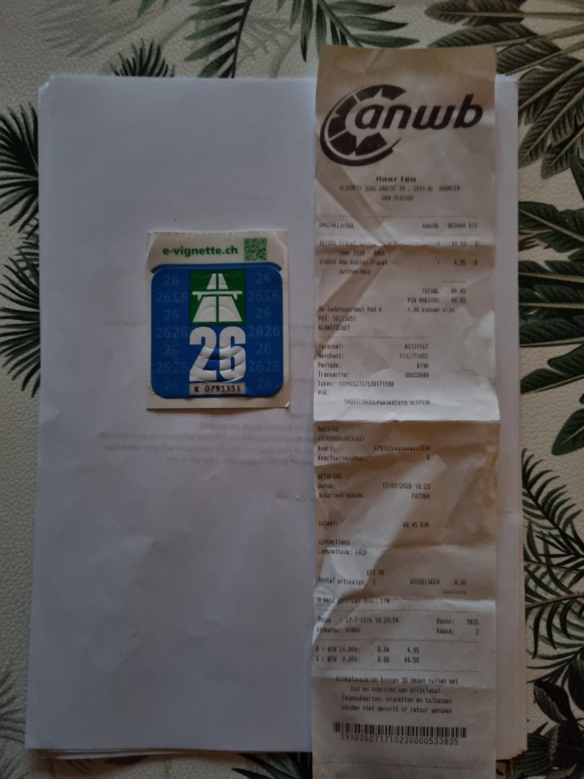 Vignet Zwitserland geldig tm 31-01-2027, Tickets en Kaartjes, Eén persoon