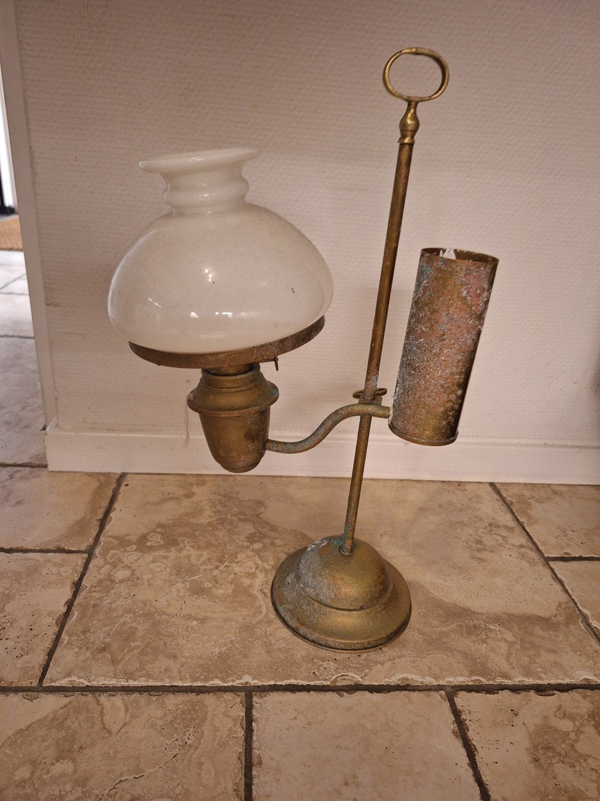 Antieke olielamp begin 1900, Ophalen of Verzenden