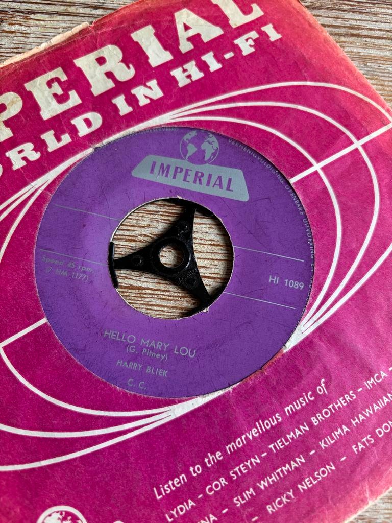 Harry Bliek - Hello Mary Lou / Een Zwerver Op Zee (Single), Gebruikt, Originele persing, 7 inch, Ophalen of Verzenden