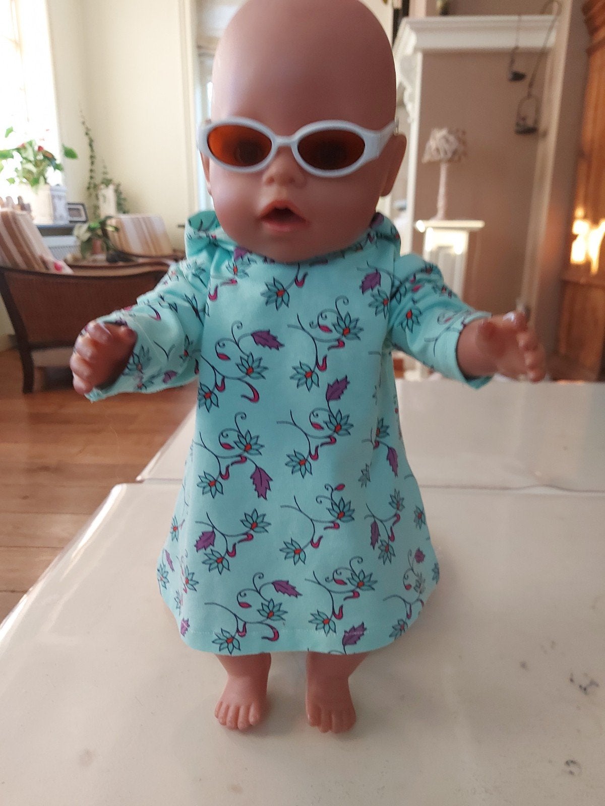 leuke hoody jurk bril baby born pop 43cm, Ophalen of Verzenden, Nieuw, Babypop