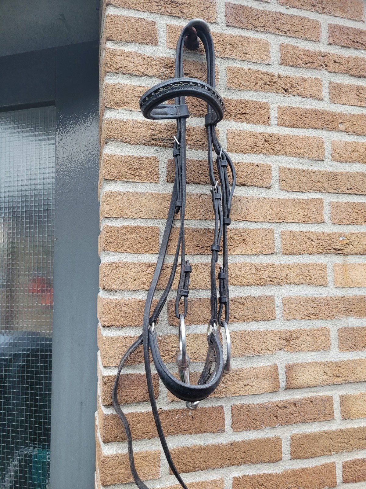 zwart hoofdstel maat full, Gebruikt, Inclusief bit, Ophalen of Verzenden, Zwart