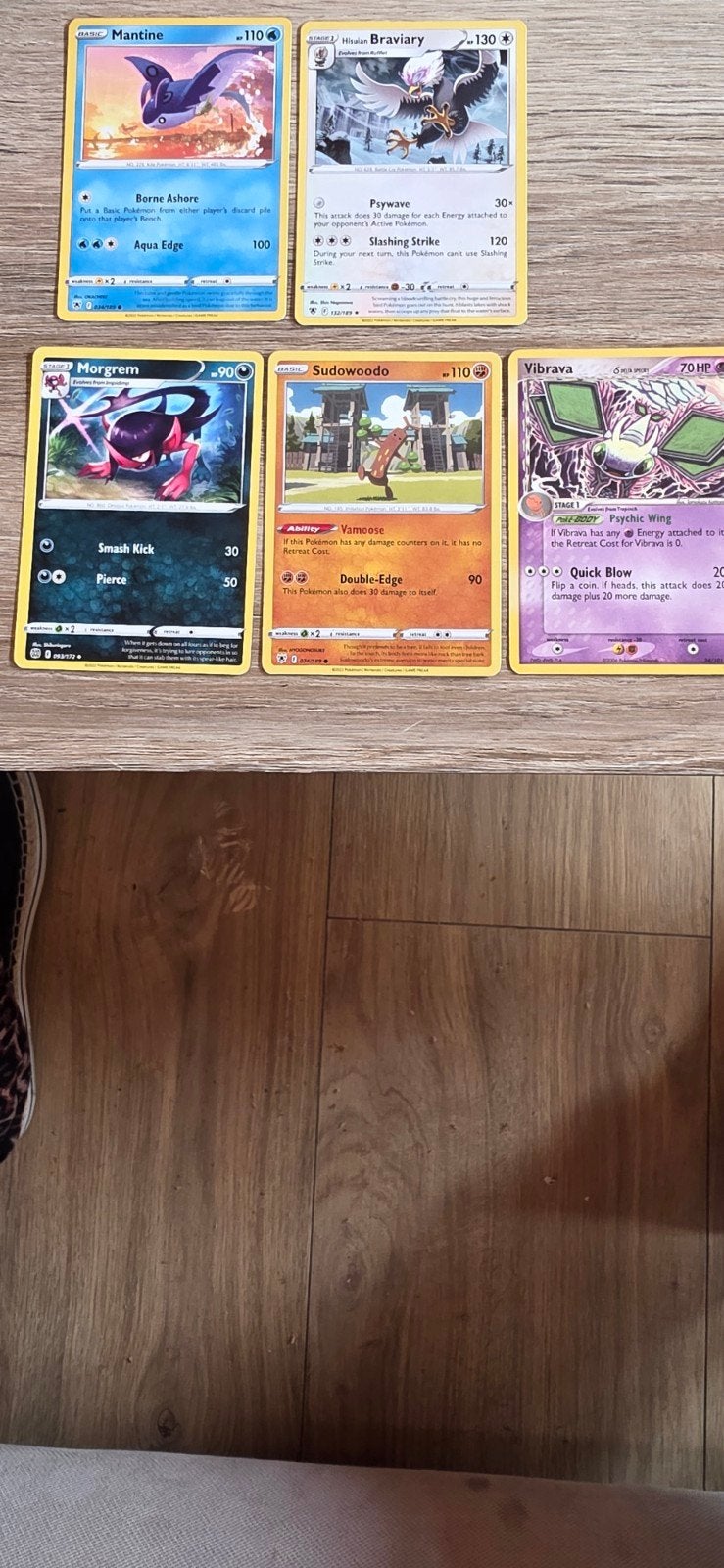 Pokémon: Mantine, Braviary, Morgrem, Sudowoodo,, Ophalen of Verzenden, Gebruikt, Meerdere kaarten