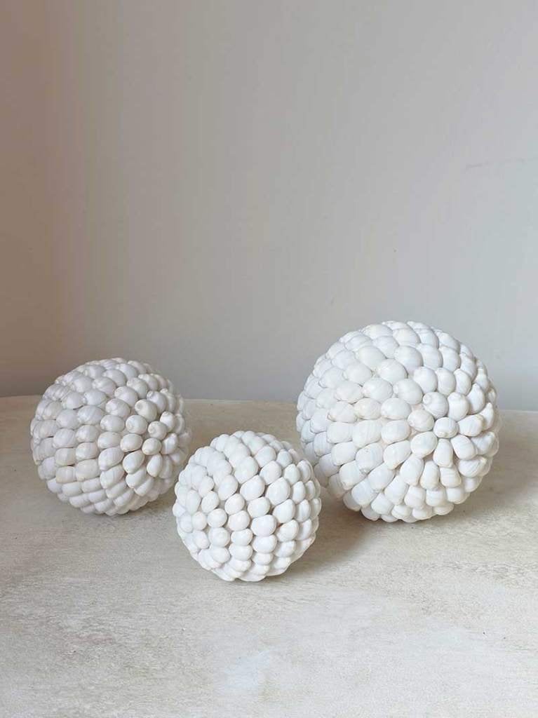 Siput schelpen decoratie bol wit uit Bali, Overige materialen, Boho, Ophalen of Verzenden, Wit
