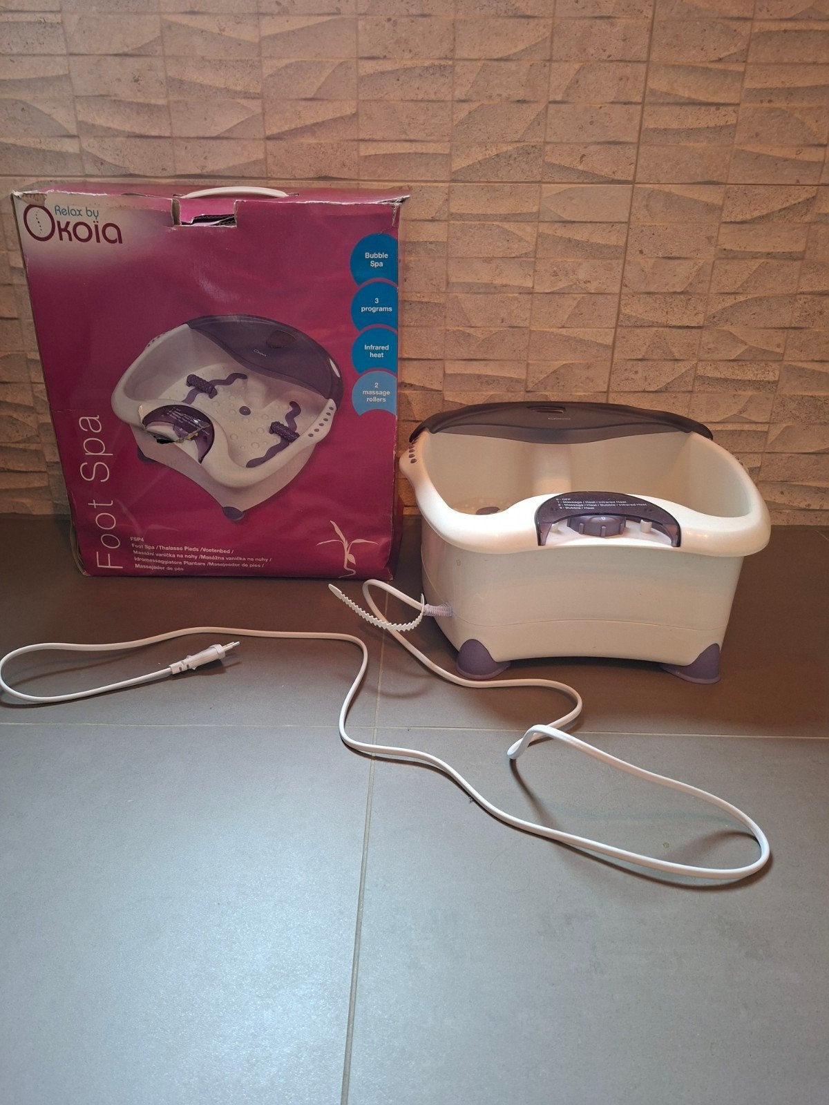 Okoïa Voet Spa met Massage, Warmte en Bubbel functie, Ophalen of Verzenden, Gebruikt