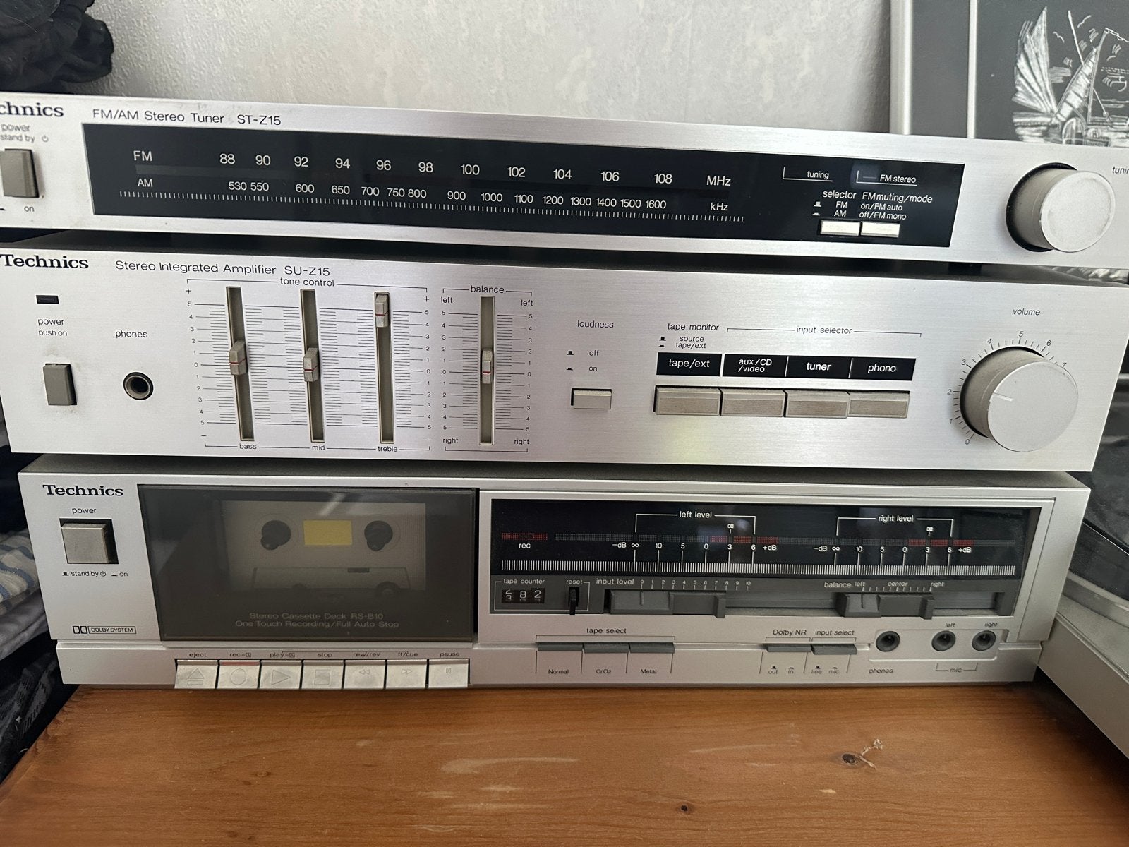 Technics Stereo Set met JVC Speakers en Platenspeler, Gebruikt, Cassettedeck, Losse componenten, Ophalen