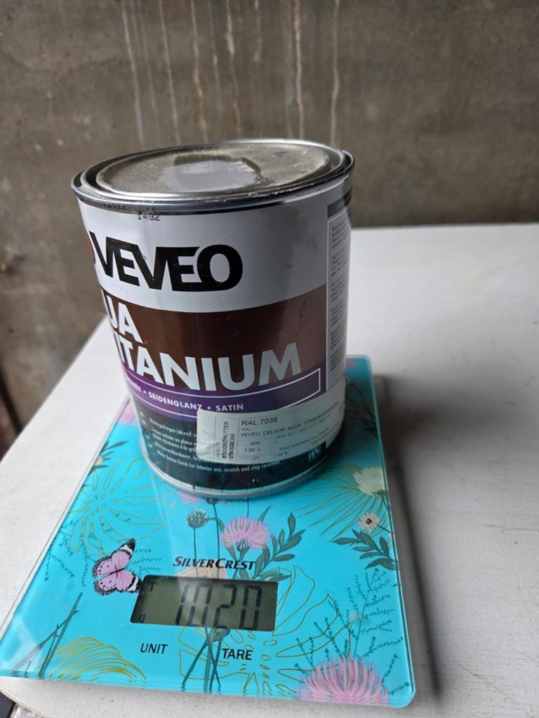 VEVEO Aqua Titanium RAL 7038 Seidenglanz Satin verf, Ophalen of Verzenden, Nieuw