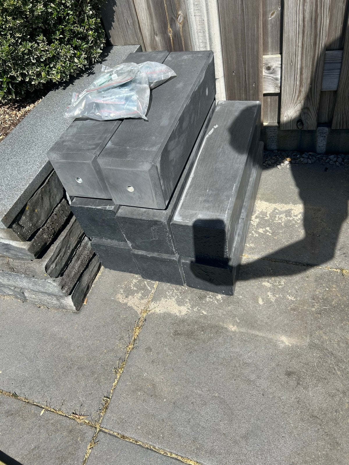 Betonpoer 15x15x60 cm met verstelbare paalhouder, Ophalen, Nieuw