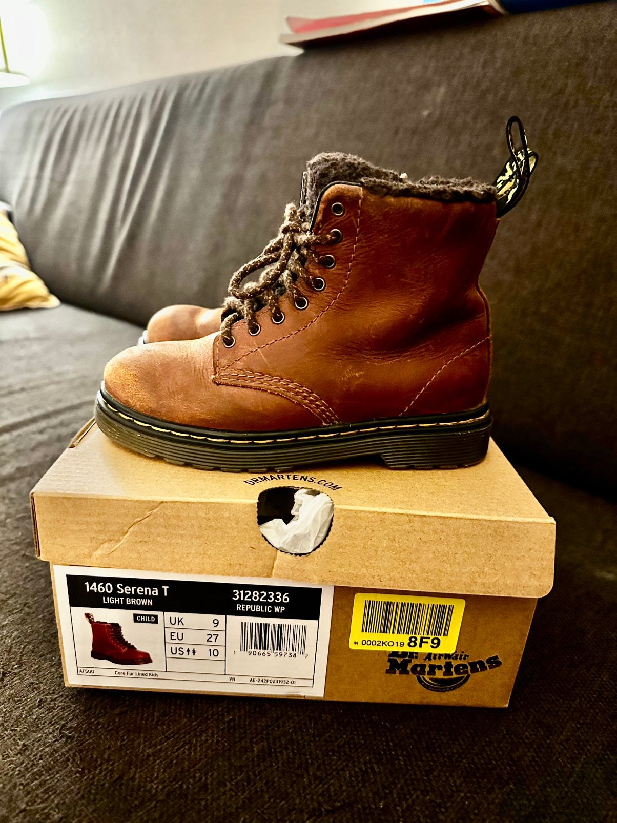 Dr martens maat 27 peuter bruin leer, Ophalen of Verzenden, Zo goed als nieuw, Schoenen