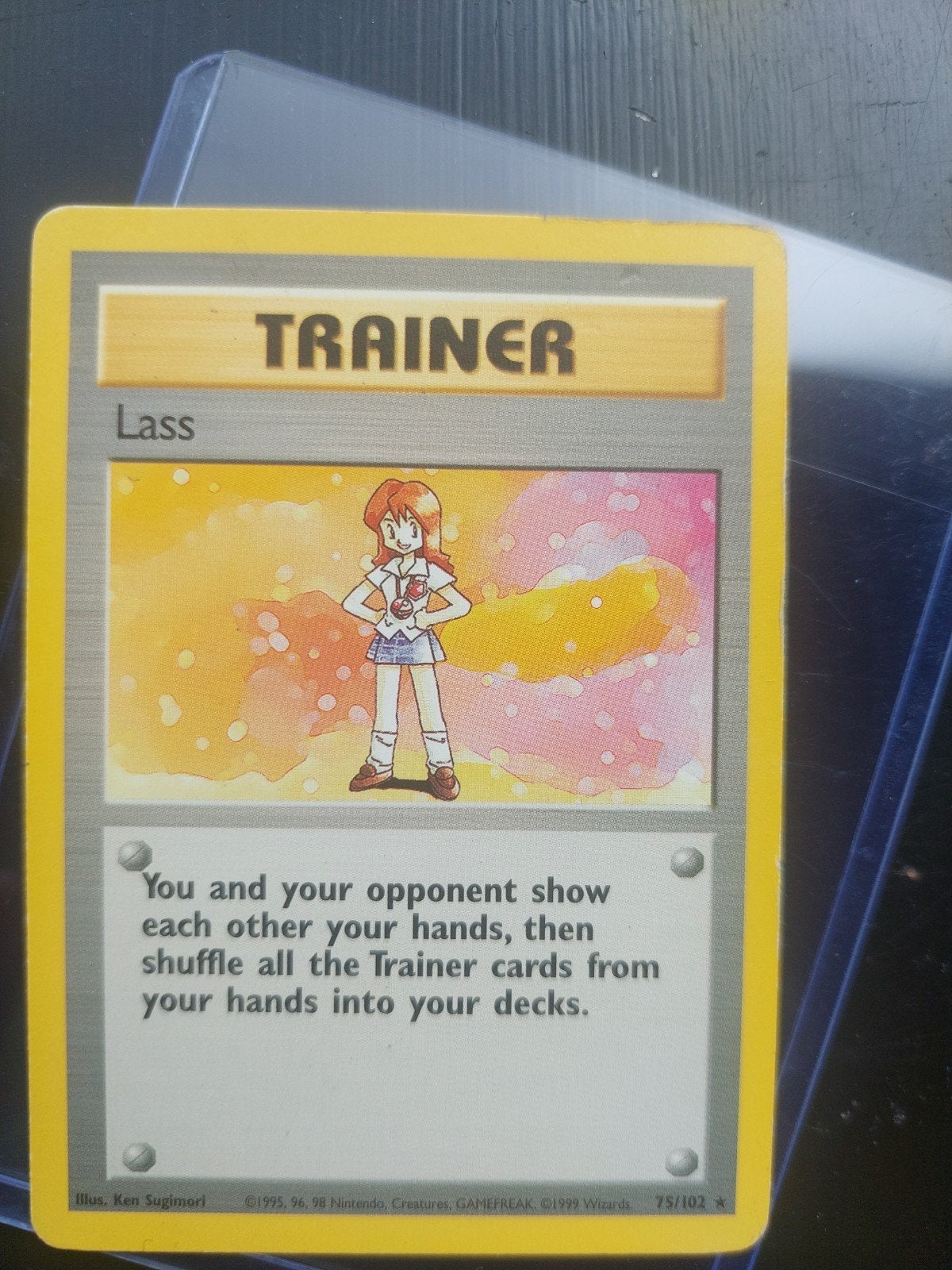 Pokémon TCG Trainer Lass (Base Set 75/102) - Vintage Kaart, Ophalen of Verzenden, Gebruikt, Losse kaart