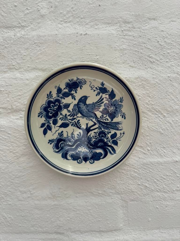 Delfts Blauw Wandbord - Royal Goedewaagen - Vogeldecor 15cm, Ophalen of Verzenden