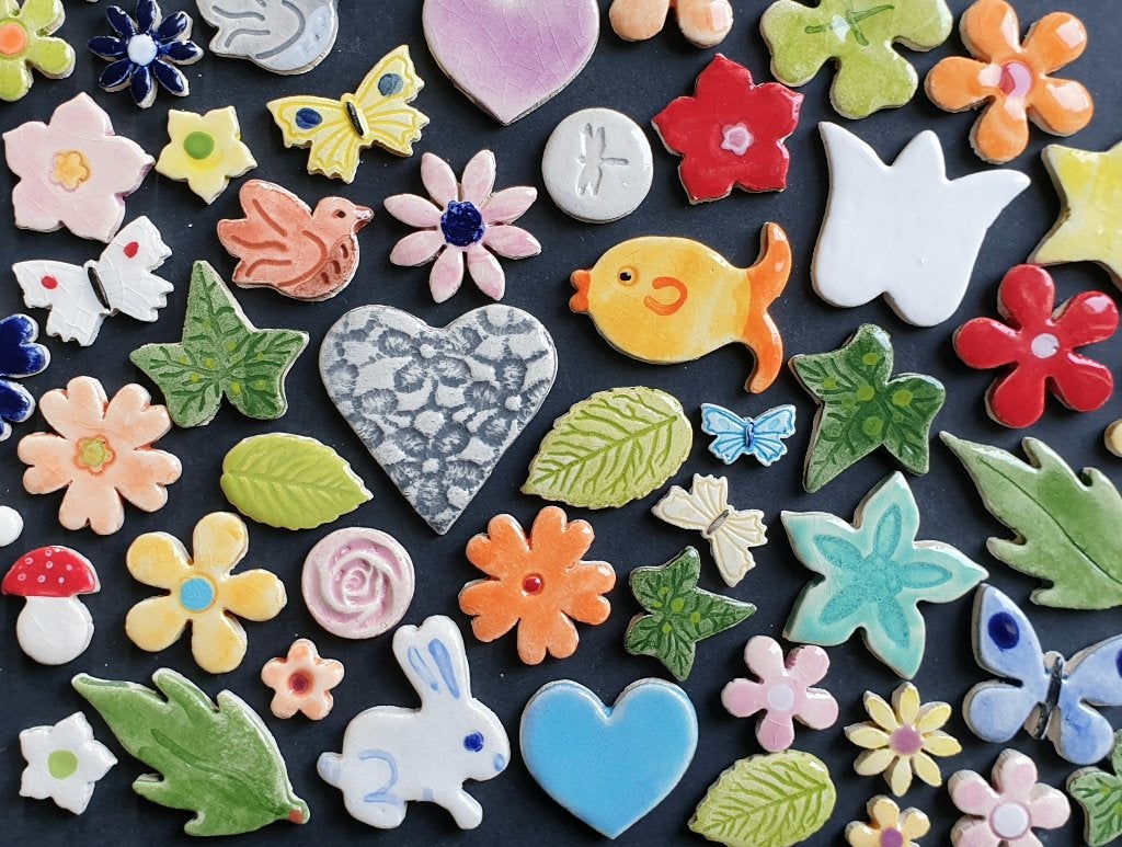 Mozaïek steentjes tegeltjes handgemaakte keramiek figuurtjes, Hobby en Vrije tijd, Knutselen, Verzenden, Handgemaakt, Nieuw, Meerkleurig
