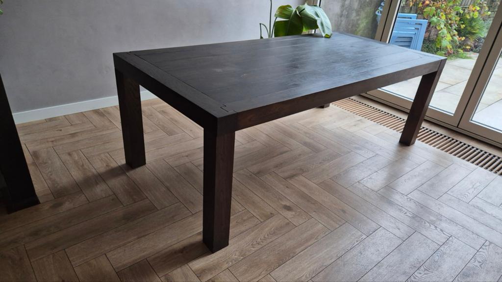 Eiken eettafel 105x210 van Dijk Design, Ophalen, Gebruikt, 100 tot 150 cm, Eikenhout