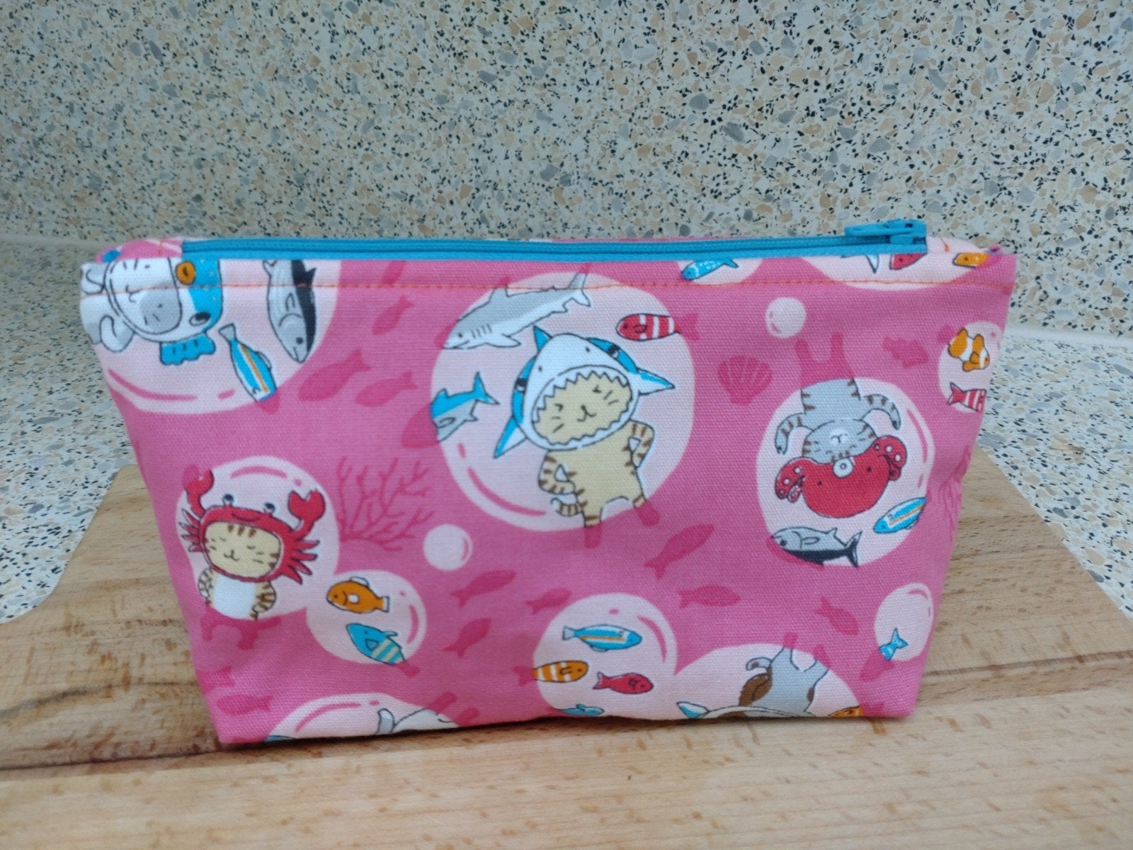 Leuk etui voor kinderen - poezen en vissen, Ophalen of Verzenden, Nieuw, Roze, Jongen of Meisje