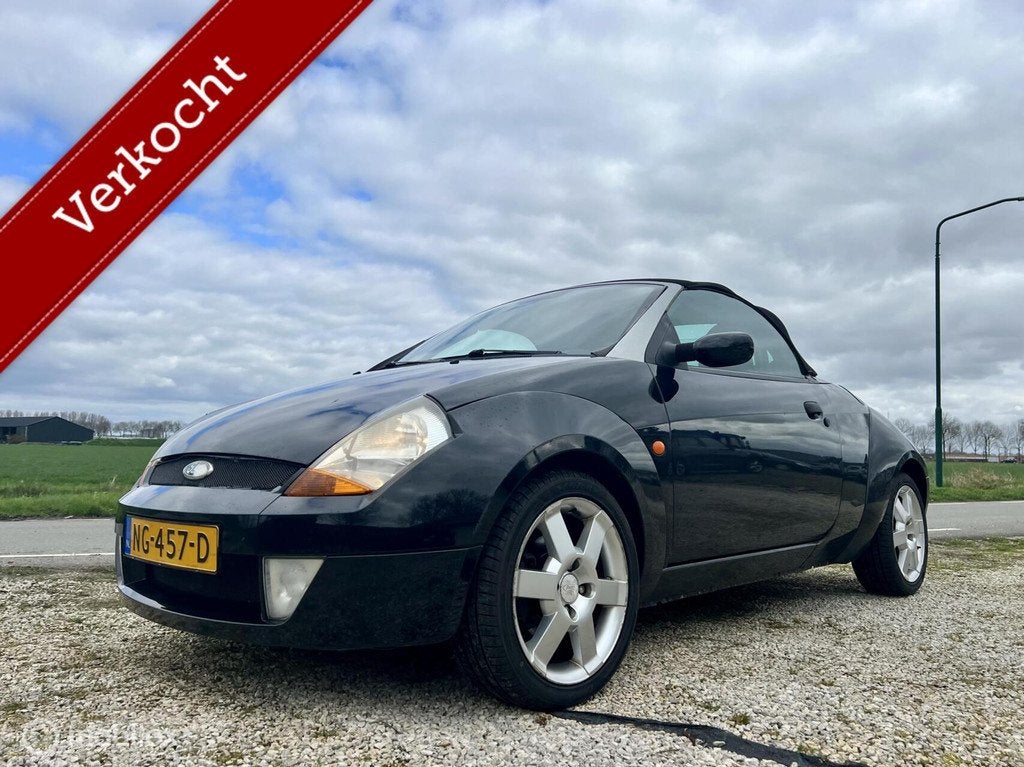 Ford Streetka 1.6 First Edition, BJ 2003, APK Juni 2027, 1600 cc, Zwart, Leder, Bedrijf