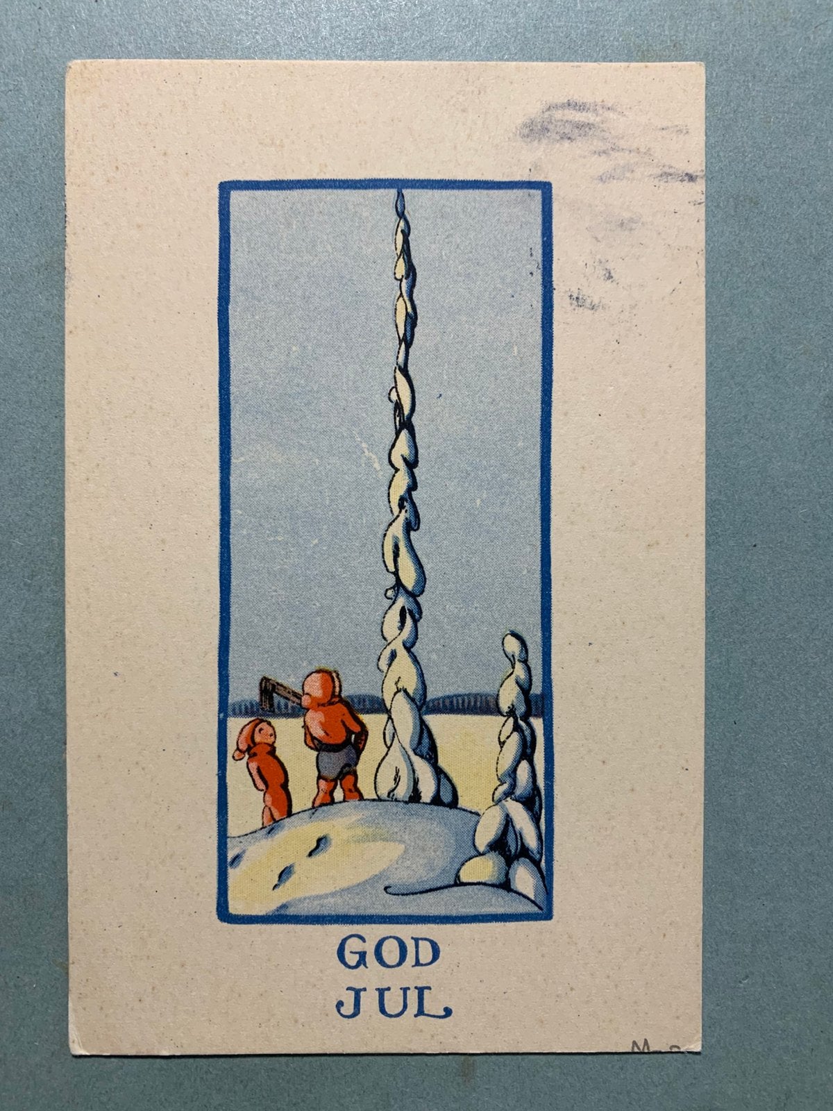 1925 God Jul - kerst, Verzamelen, Ophalen of Verzenden, 1920 tot 1940, Gelopen, Feest(dag)